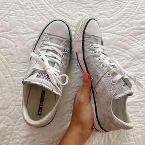 White and Grey Low Top Converse